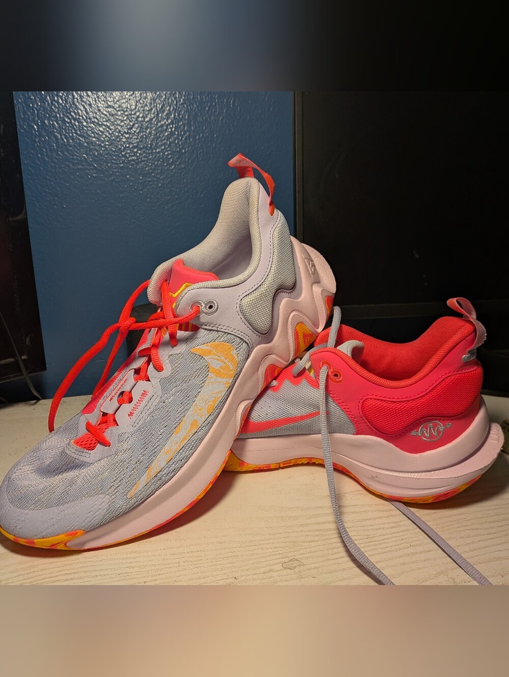 Mismatched Nike Giannis Immortality 2 'Hot Punch Mismatched' basketball sneakers